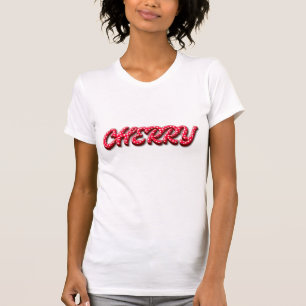 Kirsch-Buchstaben-Textkunst T-Shirt