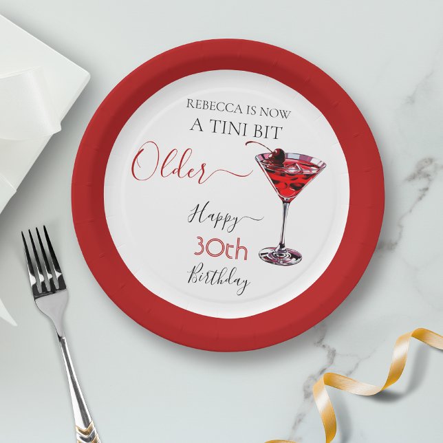 Kirsch-Cocktail Ein bisschen älter Geburtstag Pappteller (Von Creator hochgeladen)