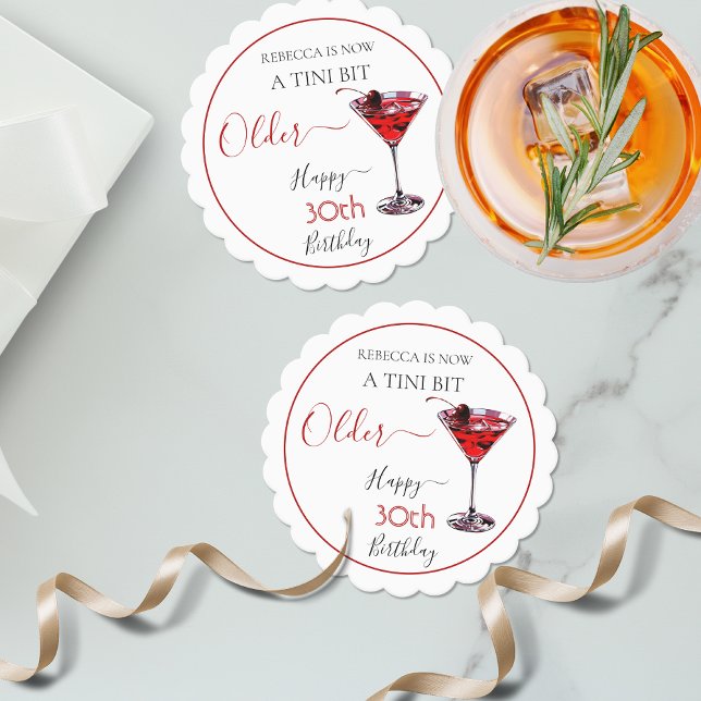 Kirsch-Cocktail Ein bisschen älter Geburtstag Untersetzer (Von Creator hochgeladen)