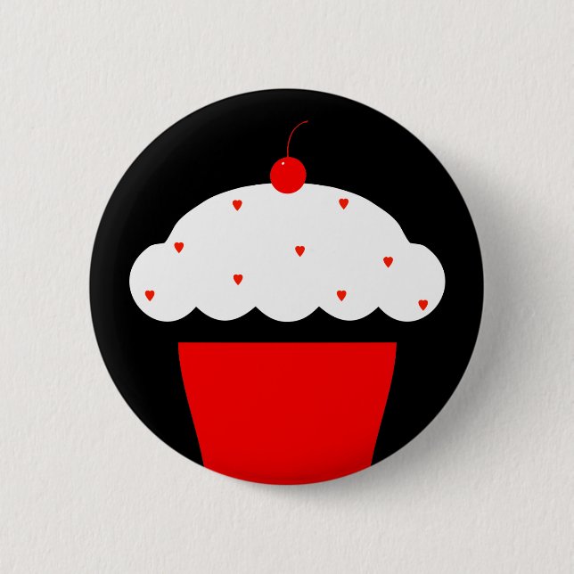 Kirsch-Cupcake Button (Vorderseite)
