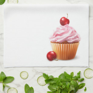 Kirsch Cupcake Küchenhandtuch Geschirrtuch