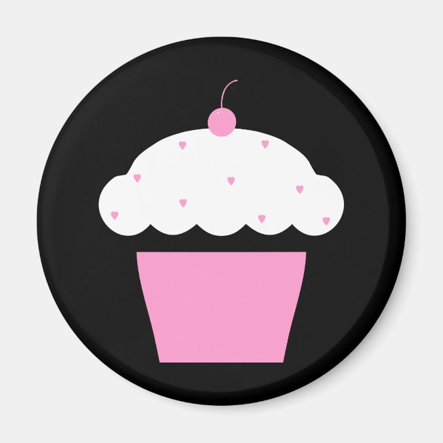 Kirsch-Cupcake Magnet (Vorne)