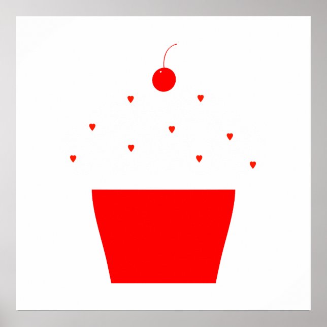 Kirsch-Cupcake Poster (Vorne)