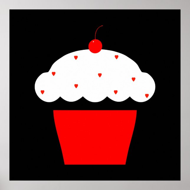 Kirsch-Cupcake Poster (Vorne)