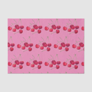 Kirsch Frucht Aquarell Food Tropical Muster Seidenpapier