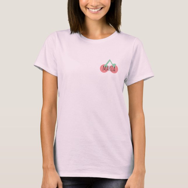 Kirsch Frucht Initial Name T-Shirt (Vorderseite)