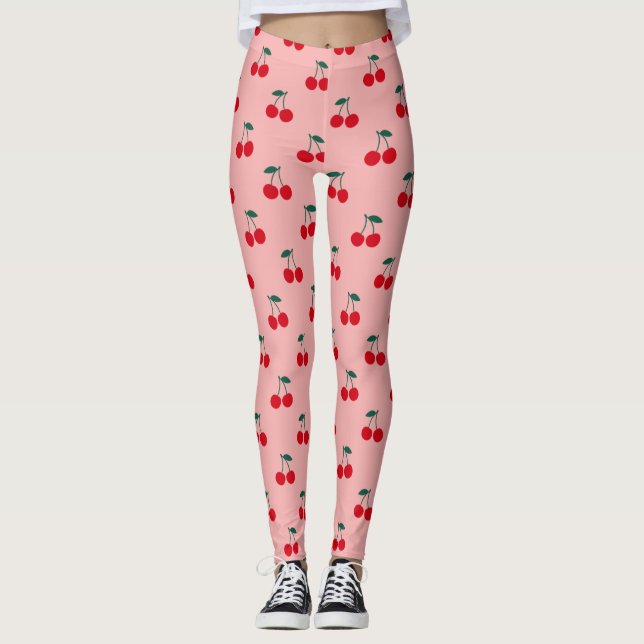 Kirsch Frucht Muster Leggings (Vorderseite)