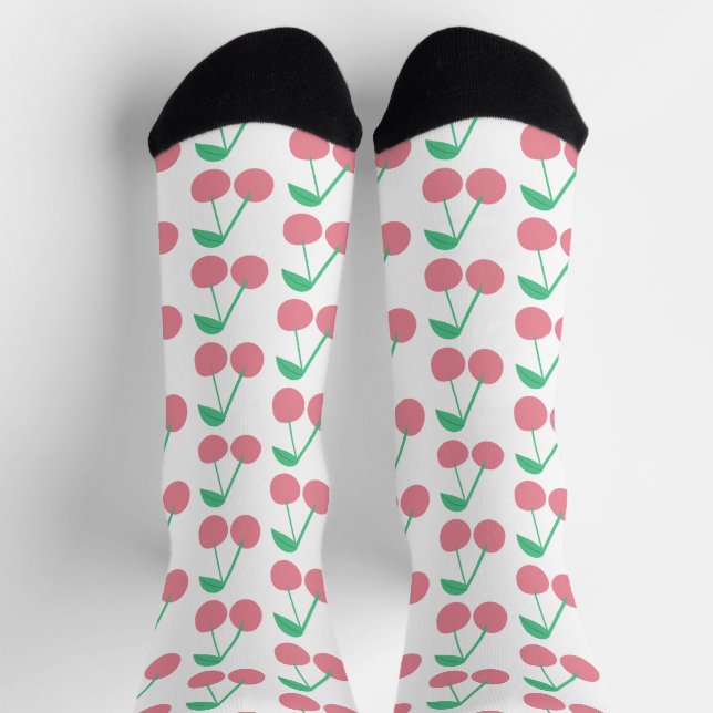 Kirsch Fruchtmarkt Muster Socken (Oben)
