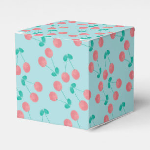 Kirsch Handgemalt Wasserfarbe Pink Türkis Geschenkschachtel