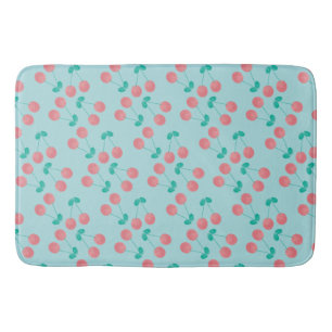 Kirsch Handgemalt Wasserfarbe Rosa Türkis Badematte