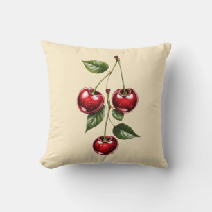 Kirsch-Illustration Wurfkissen im Vintage-Stil Kissen