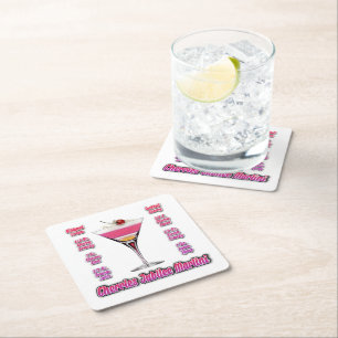 Kirsch-Jubiläums-Martini-Cocktail-Rezept-Kunst Rechteckiger Pappuntersetzer
