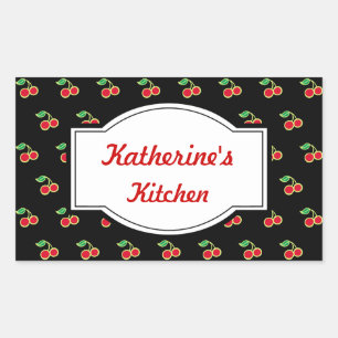 Kirsch-Küchen-Aufkleber Rechteckiger Aufkleber
