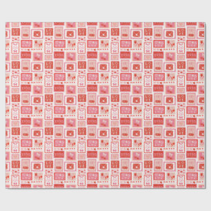 Kirsch-Liebesbriefe-Postage-St.Valentin Geschenkpapier