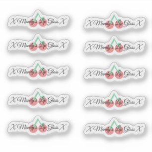 Kirsch-Lipgloss-Verpackung Logo Aufkleber