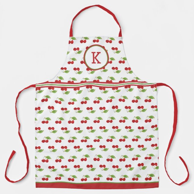 Kirsch-Monogramm Schürze (Vorderseite)