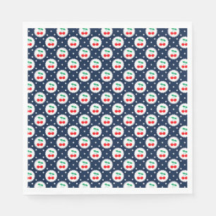 Kirsch-Punktmuster – Retro-Frucht-Geschenk & Deko Serviette