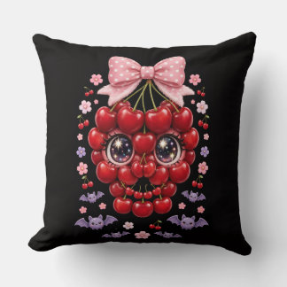 Kirsch-Schädel-Bogen-Wurf-Kissen Kawaii Halloween- Kissen