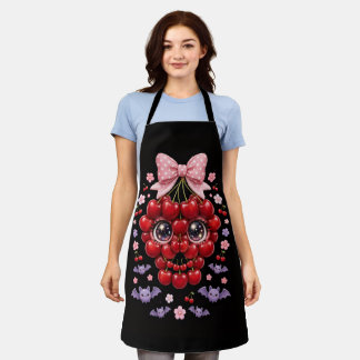 Kirsch-Schädel-Schleifen-Schürze Kawaii Halloween  Schürze