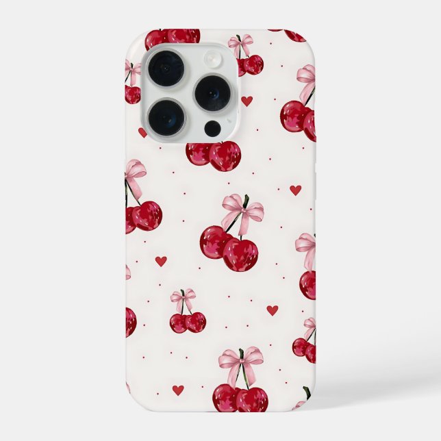 Kirsch-Schleifen-Handyhülle iPhone Hülle (Rückseite)