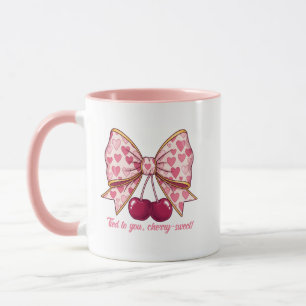 Kirsch-Schleifen-Valentinstag-Tasse – Süße Kawaii- Tasse