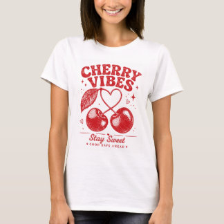 Kirsch-Schwingungen Retro-Grafik-Shirt T-Shirt