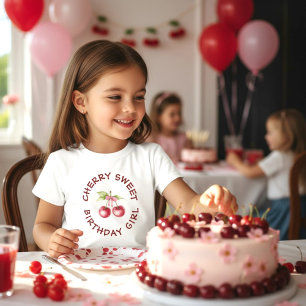 Kirsch Süß Geburtstagsmädchen Aquarell-Design T-Shirt