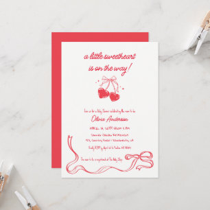 Kirsch süße Herz Baby Shower Einladung