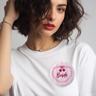 Kirsch-Thema-Junggesellinnen-Abschied Braut Button
