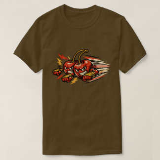 Kirsch-Twin-Striker — Vintage-Retro-Duo-Kämpfer T-Shirt