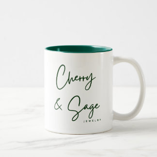 Kirsch- und Salbeischmuck-Tasse Zweifarbige Tasse