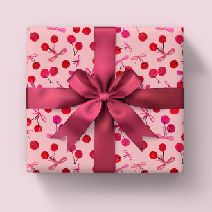 Kirsch- und Schleifenmuster Geschenkpapier