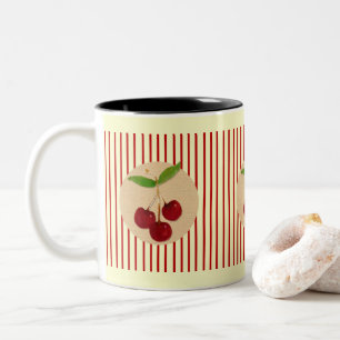 Kirsch und Streifen Tasse