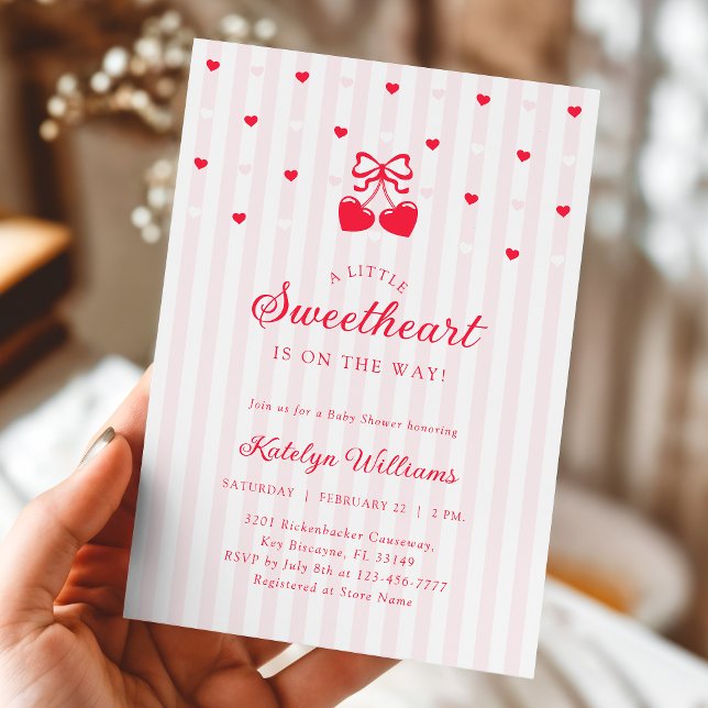 Kirsch-Valentins-Baby-Shower-Einladung Einladung (Von Creator hochgeladen)