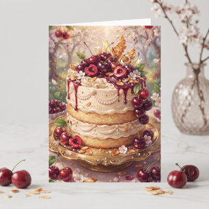 Kirsch-Vanille-Kuchen Alles Gute zum Geburtstag Karte