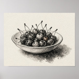 Kirsch-Wandkunst-Küche-Frucht-Stillleben-Poster Poster