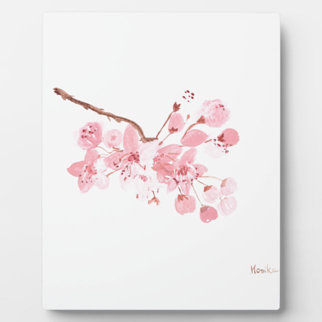 Kirschblüte Aquarell Rosa Sakura hübsch Fotoplatte (Vorderseite)
