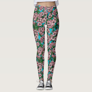 Kirschblüte auf blau leggings