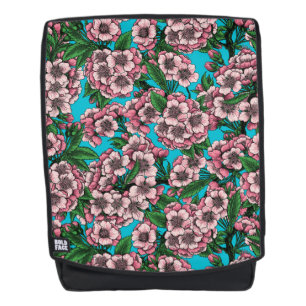 Kirschblüte auf blau rucksack