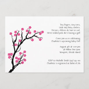 Kirschblüte; Babyparty Einladung