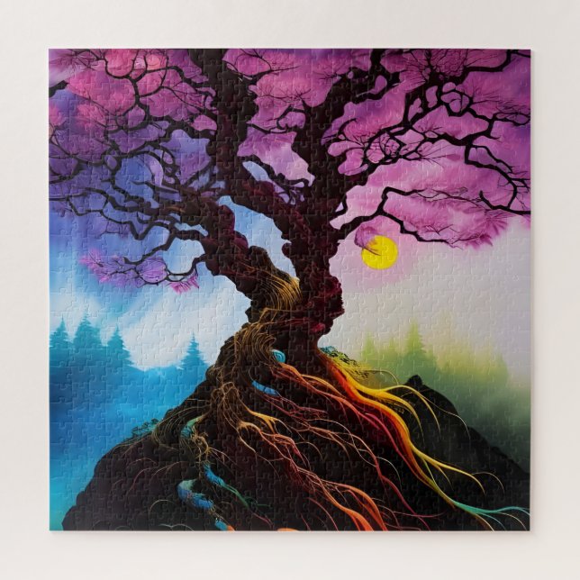 Kirschblüte Baum des Lebens Puzzle (Vertikal)