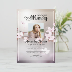 Kirschblüte Beerdigung Reihenfolge des Dienstes Ei Einladung