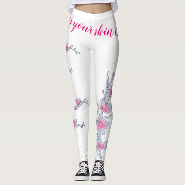 Kirschblüte Damen rosa Hose Leggings (Vorderseite)