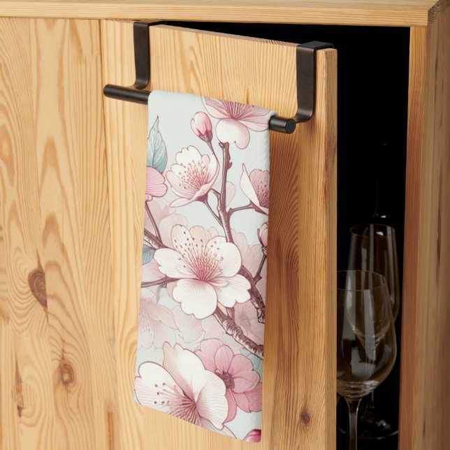 Kirschblüte Geschirrtuch (Drittel gefaltet)