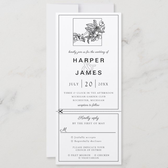 Kirschblüte Hochzeitseinladung w uAwg beigefügt Einladung (Vorderseite)