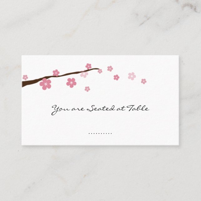 Kirschblüte; Hochzeitstisch Platzkarte (Vorderseite)