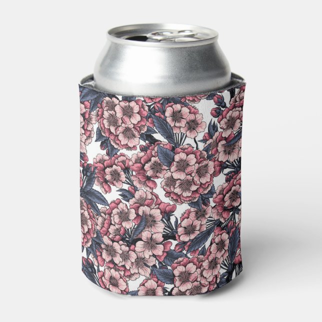Kirschblüte in Rosa und Blau Dosenkühler (Kanne Vorderseite)