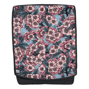 Kirschblüte in Rosa und Blau Rucksack
