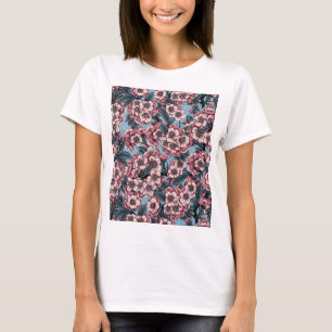 Kirschblüte in Rosa und Blau T-Shirt