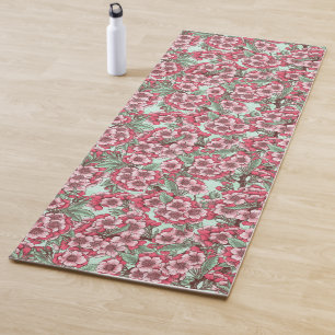Kirschblüte in Rosa und Minze Yogamatte